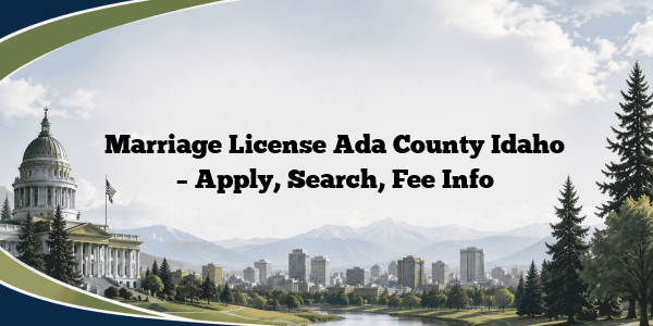 Marriage License Ada County Idaho – Apply, Search, Fee Info